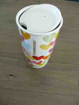 2015 Starbucks Watercolor Hearts Dot Double Wall Traveler 10 Fl Oz NWT - Sold on eBay Jun, 8th 2019 for $29.99