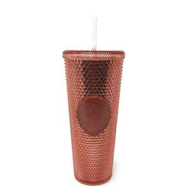 Starbucks Acrylic Iridescent Rose Gold Pink Studded Cold Cup Tumbler 24 oz RARE - Sold on eBay Jun, 7th 2019 for $35.95