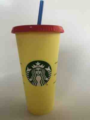 New Starbucks 2019 Reusable Color Changing Cold Cup Yellow Single - Sold on eBay Jun, 7th 2019 for $20.50