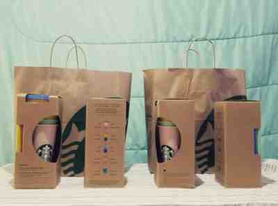 New Starbucks Color Changing Reusable Cold Cup Tumblers 24oz Venti Set Of 5 Cups - Sold on eBay Jun, 7th 2019 for $58.00
