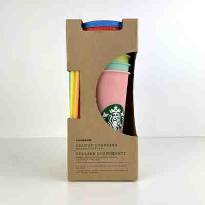 STARBUCKS COLOR CHANGING REUSABLE COLD CUPS SET OF 5 - Sold on eBay Jun, 7th 2019 for $69.99