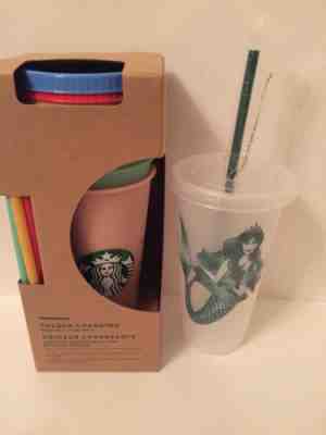 New Starbucks Color Changing Reusable Cups and Siren Mermaid Reusable Cup - Sold on eBay Jun, 7th 2019 for $80.00