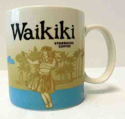  Waikiki, Hawaii Starbucks Coffee Mug Cup 2011 16 oz  - Sold on eBay Jun, 7th 2019 for $22.00