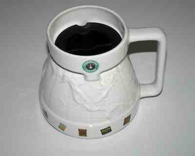 Vintage 1990's White Starbucks Ceramic Travel Mug Cup With Lid Made in U.S.A. - Sold on eBay Jun, 7th 2019 for $19.88