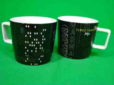 STARBUCKS LOVED SET OF TWO TIMES SQUARE  NYC BLACK COFFEE MUGS 2014 - 14 OZ EUC - Sold on eBay Jun, 7th 2019 for $21.72