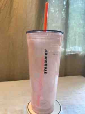 NWT Starbucks Pink Marbled Glass Tumbler Traveler Venti Size Straw Clean - Sold on eBay Jun, 7th 2019 for $67.00