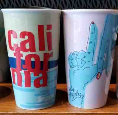 Two starbucks Los Angeles LA California city Tumbler Ceramic 12oz  - Sold on eBay Jun, 7th 2019 for $48.95