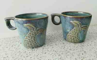 Two Starbucks 2014 anniversary Siren collection mermaid tail mugs -- ships free! - Sold on eBay Jun, 7th 2019 for $47.00