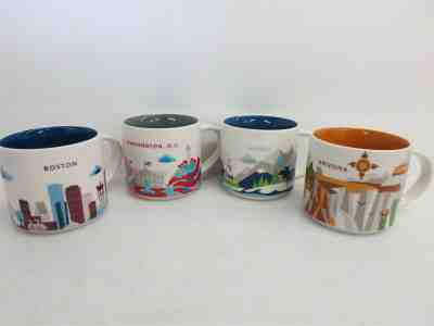 Lot of 4 Collectible You Are Here Starbucks Mugs Arizona Alaska Boston D.C. - Sold on eBay Jun, 7th 2019 for $42.95