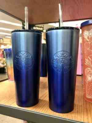 NEW 2019 Starbucks Blue Gradation Stainless Travel Tumbler Cold Cup Grande 20 oz - Sold on eBay Jun, 7th 2019 for $30.00