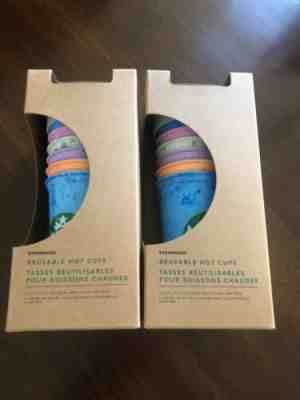 Starbucks Reusable hot cup collection pack of 6 W/Lids marble summer 2019 - Sold on eBay Jun, 7th 2019 for $22.49