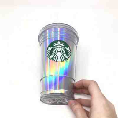 Starbucks 16oz Reusable Coffee Cup Holographic W/ Lid And Straw NEW! - Sold on eBay Jun, 7th 2019 for $18.99