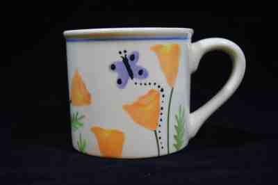 Starbucks Barista Hand Painted Hartstone Butterfly Yellow Flower Ladybug Mug Cup - Sold on eBay Jun, 7th 2019 for $29.95