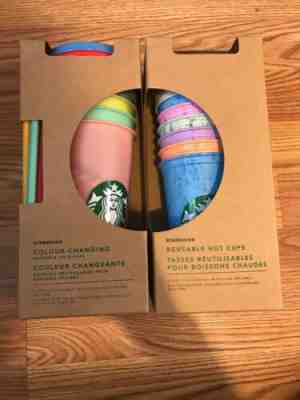 NEW Starbucks Reusable Color Changing Cold & Marble Hot Cups Summer 2019 Set - Sold on eBay Jun, 7th 2019 for $80.00