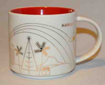 Starbucks Gold Hawaii You Are Here Christmas 2014 Coffee Mug 14 oz - Sold on eBay Jun, 7th 2019 for $20.00