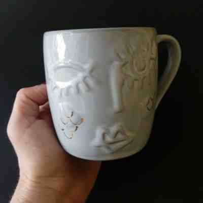 Starbucks Anniversary 2016 Siren Face Mug Gray Gold Ceramic 11 oz Collectible - Sold on eBay Jun, 6th 2019 for $17.85