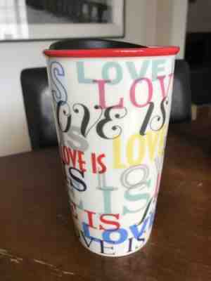 STARBUCKS 2017 Christmas LOVE IS LOVE Travel Mug Tumbler 12 oz NEW - Sold on eBay Jun, 6th 2019 for $29.99