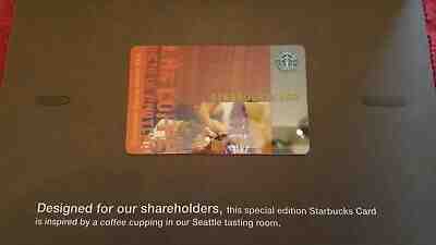 Rarest of 4 STARBUCKS 2004 SHINY! SHAREHOLDER Gift Card In ORIGINAL HOLDER - Sold on eBay Jun, 6th 2019 for $61.09
