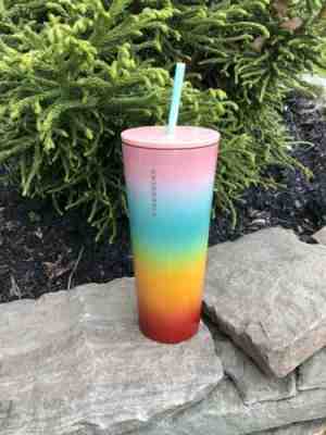 New STARBUCKS Stainless Steel Pride Rainbow Cold Cup Tumbler Venti Summer 2019 - Sold on eBay Jun, 6th 2019 for $20.95