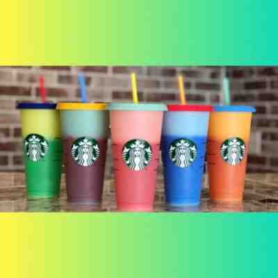 ??Starbucks Cold Cup Tumbler Colour Changing 5 Pack, Venti 24oz,Sold Out ????NIB?? - Sold on eBay Jun, 6th 2019 for $110.00