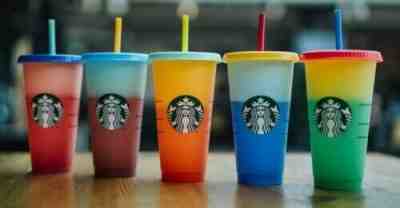 Starbucks Color Changing Reusable Cold Cup Tumblers  Set Of 5 Cups NEW *No Box  - Sold on eBay Jun, 6th 2019 for $55.00