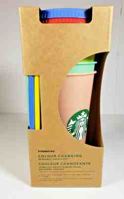 Starbucks 2019 Color Changing Reusable Cold Cup Tumblers 5 Cups Venti 24oz NEW - Sold on eBay Jun, 6th 2019 for $68.99