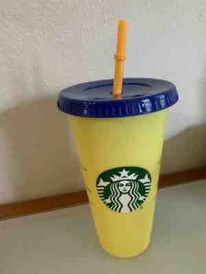 Starbucks Reusable COLOR CHANGING 1 Cold Cup 24oz-  Yellow citron Single - Sold on eBay Jun, 6th 2019 for $19.99