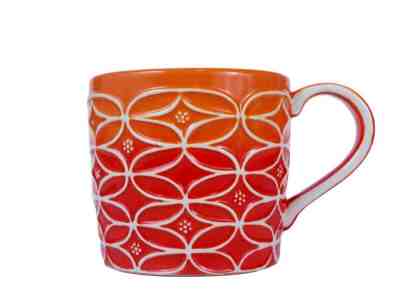 Starbucks 2009 Orange Ombre Geometric 14 oz Mug Coffee Cup "Excellent Condition" - Sold on eBay Jun, 6th 2019 for $20.00