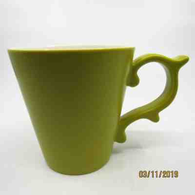 STARBUCKS TAZO TEA MUG 2012 Rococo Scroll Handle Pistachio Teavana Cup Matte  - Sold on eBay Jun, 6th 2019 for $15.00