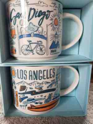 COMBO  Authentic Starbucks Been There Series Los Angeles and San Diego CA  - Sold on eBay Jun, 6th 2019 for $25.00