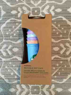 Starbucks Reusable Hot Cup Marble Collection 6 Cups w Lids 16 oz NEW 2019 - Sold on eBay Jun, 6th 2019 for $30.00