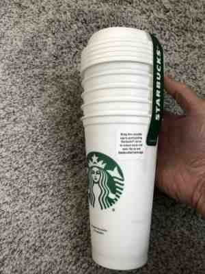 NEW Starbucks Reusable To Go 5 Pack Travel Cup Tumbler w/Lid White 16 oz - Sold on eBay Jun, 6th 2019 for $19.00