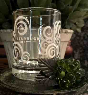Starbucks AROMA SWIRLS 1 & 2 oz Marked White Satin Etch SHOT Glass PRISTINE! - Sold on eBay Jun, 6th 2019 for $20.00