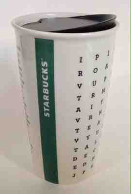 Starbucks Crossword Ceramic Tumbler Travel Coffee Mug Brand New RARE  - Sold on eBay Jun, 6th 2019 for $18.50