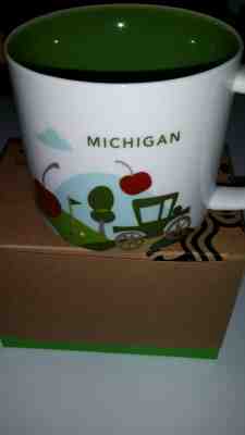 Starbucks Michigan you Are Here Coffee Mug Cup ~ 14 Oz Collection ~ New In Box ~ - Sold on eBay Jun, 6th 2019 for $28.88