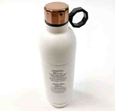 Starbucks Water Bottle Double Wall Stainless Steel 20 Oz White Rose Gold Cap Top - Sold on eBay Jun, 6th 2019 for $35.88