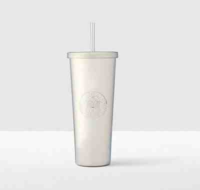 NEW STARBUCKS SILVER SHINY COLD CUP LOGO RARE STAINLESS STEEL TUMBLER 24 fl oz - Sold on eBay Jun, 6th 2019 for $39.50