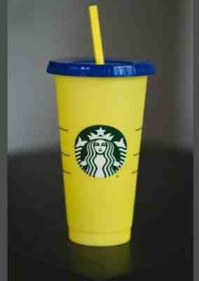 SINGLE Starbucks Reusable COLOR CHANGING Cold Cups yellow 24 oz - ONE CUP - Sold on eBay Jun, 6th 2019 for $19.99