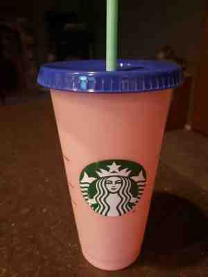 Starbucks Color Changing Reusable Cold Cup Pink Rose Coral Brand New Sold Out - Sold on eBay Jun, 6th 2019 for $19.99