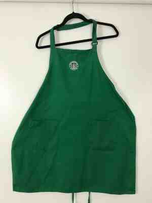 STARBUCKS GREEN BARISTA APRON  TWO POCKETS ~ UNIFORM COFFEE EMPLOYEE ~ PATCH #2 - Sold on eBay Jun, 5th 2019 for $21.99