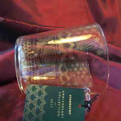 Starbucks Anniversary Collection 2017 Mug Glass Cup Gold Siren NWT Collectible - Sold on eBay Jun, 5th 2019 for $35.00