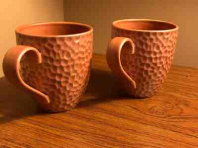 STARBUCKS COPPER RED BROWN DIMPLED MUG CUP 16 OZ. 2007 LOT OF 2 - Sold on eBay Jun, 5th 2019 for $19.99
