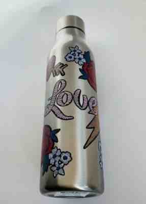New STARBUCKS Stainless Steel Retro Tattoo Valentine "LOVE" Rose Water Bottle - Sold on eBay Jun, 5th 2019 for $20.00