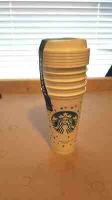 Starbucks set of 6 16 oz polka dot pink reusable travel cup lid BPA free NIP new - Sold on eBay Jun, 5th 2019 for $19.75