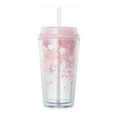 Starbucks Korea 2019 Limted cherry Blossom Floating Cold Tumbler 473ml w/ Straw - Sold on eBay Jun, 5th 2019 for $37.20