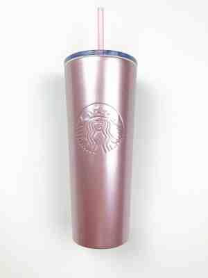 New Starbucks 2019 Spring Lt Pink Metallic Travel Tumbler Stainless Venti 24oz - Sold on eBay Jun, 5th 2019 for $27.50