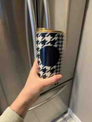 Starbucks Dot Navy & Gold Houndstooth Porcelain Travel Mug Ceramic With Lid 2015 - Sold on eBay Jun, 4th 2019 for $39.98