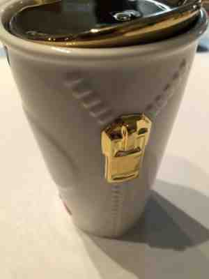 Starbucks Cup Mug Tumbler Zipper Ceramic Gold double wall travel New 10 oz nobox - Sold on eBay Jun, 4th 2019 for $18.50