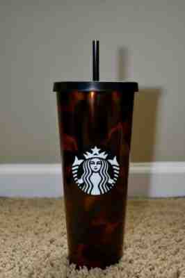 New Starbucks Tortoise Shell “wood” Cold Cup Tumbler Venti 24 oz 2019 - Sold on eBay Jun, 4th 2019 for $34.99