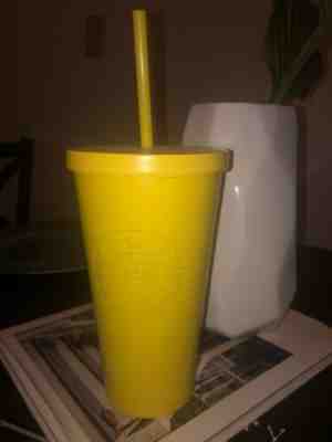 Starbucks 16 oz. Metal Yellow Tumbler with Plastic Straw Logo New - Sold on eBay Jun, 4th 2019 for $15.00